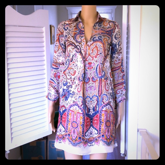 Zara paisley shirt dress Clearance
